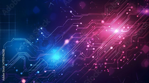 walls wrapped in digital binary codes with blue lights in the technology gateway