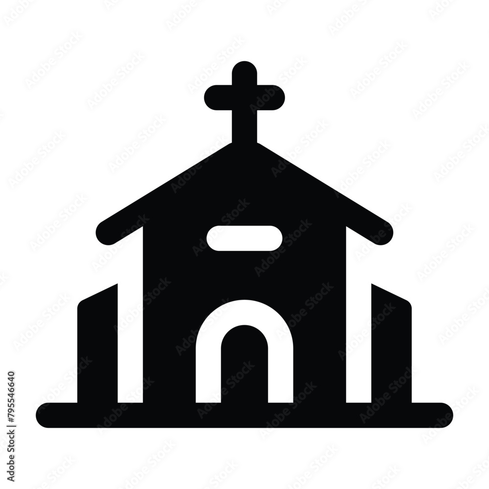 Simple Church Solid icon. The icon can be used for websites, print templates, presentation templates, illustrations, etc Simple Church Solid icon. The icon can be used for websites, print templates, presentation templates, illustrations, etc