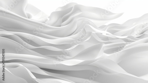  Wave of white fabric against pristine white backdrop Text or additional image insertion available