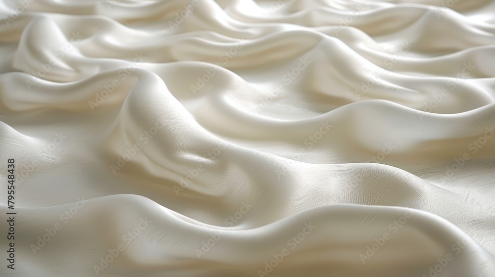 A tight shot of a bed, adorned with a white comforter atop and crisp white sheets beneath A tight shot of a bed, adorned with a white comforter atop and crisp white sheets beneath