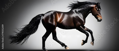 Horse in a black minimalist background © Jaume