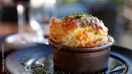 Cheese souffle. photo