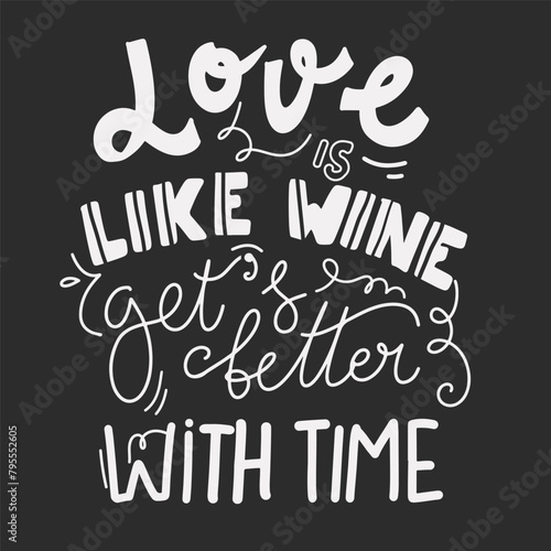 Wine vintage hand lettering poster for your design. Vector illustration