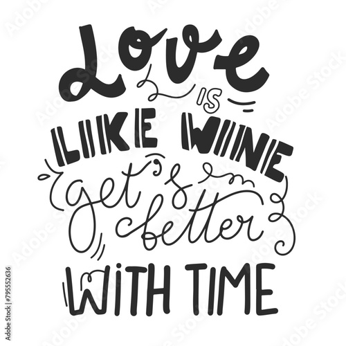 Wine vintage hand lettering poster for your design. Vector illustration