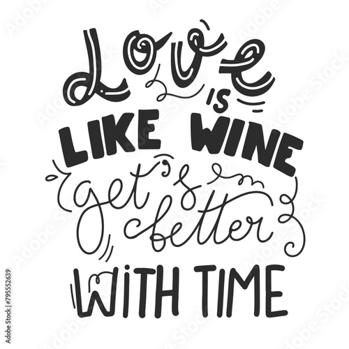 Wine vintage hand lettering poster for your design. Vector illustration