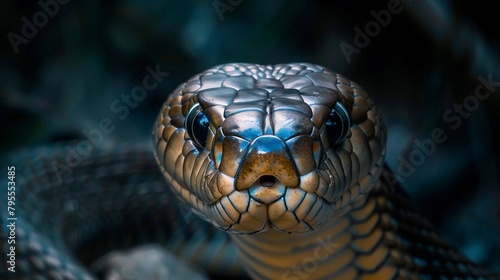 close up of a snake, portrait of a snake. Generative AI