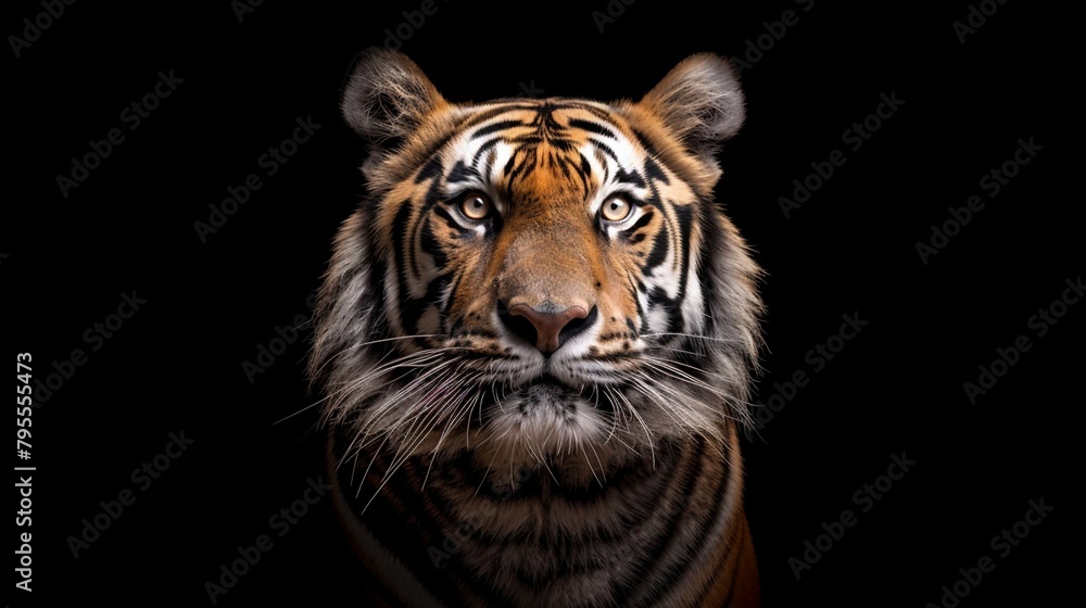 portrait of a tiger, Majestic Tiger Portrait. Generative AI