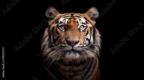 portrait of a tiger  Majestic Tiger Portrait. Generative AI
