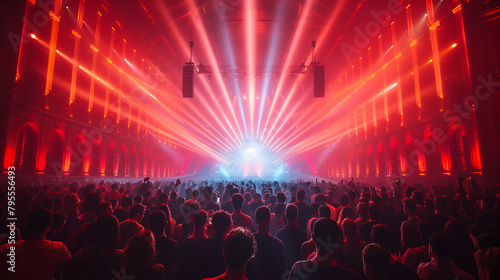 Spectacular Laser Light Show at a Massive Rave Party