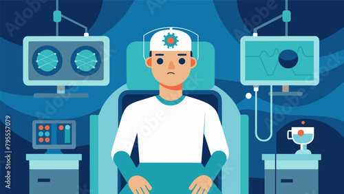 A patient recovering from a traumatic brain injury surrounded by hightech machines in the hospitals regenerative neurological unit..