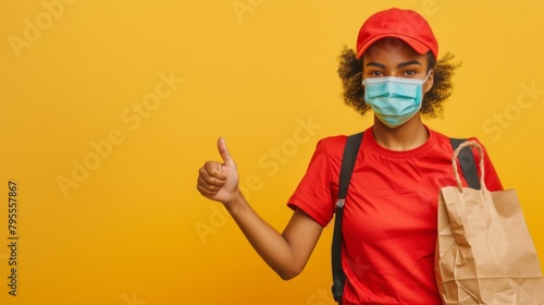 Delivery Worker with Thumbs Up photo