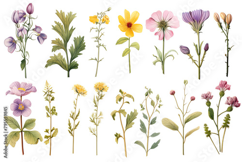 Botanical Studies Scientifically accurate illustrations of various plant species, great for botanical textbooks, garden planning apps, or herbal medicine guides