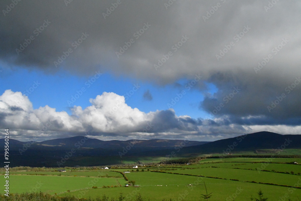 View of clouds over the Blackstairs Mountains from Coppanagh Hill, Co. Kilkenny, Ireland View of clouds over the Blackstairs Mountains from Coppanagh Hill, Co. Kilkenny, Ireland