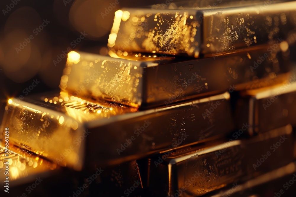 A stack of gold bars, investment in precious metals concept A stack of gold bars, investment in precious metals concept