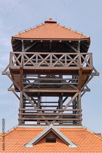 Wooden Tower With Roof Structure Observation Deck Landmark
