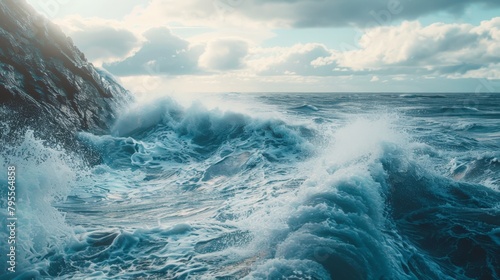 View of vast ocean waves