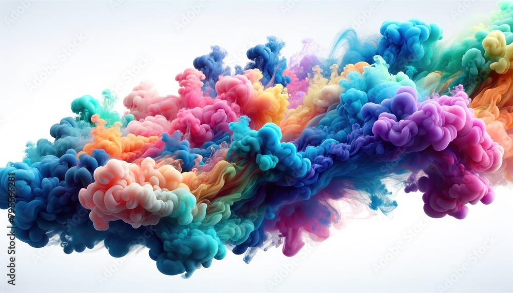 Group of multicolored smoke on white background Group of multicolored smoke on white background