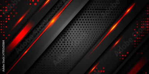 A black and red background with red lines and dots. The image has a futuristic and edgy feel to it