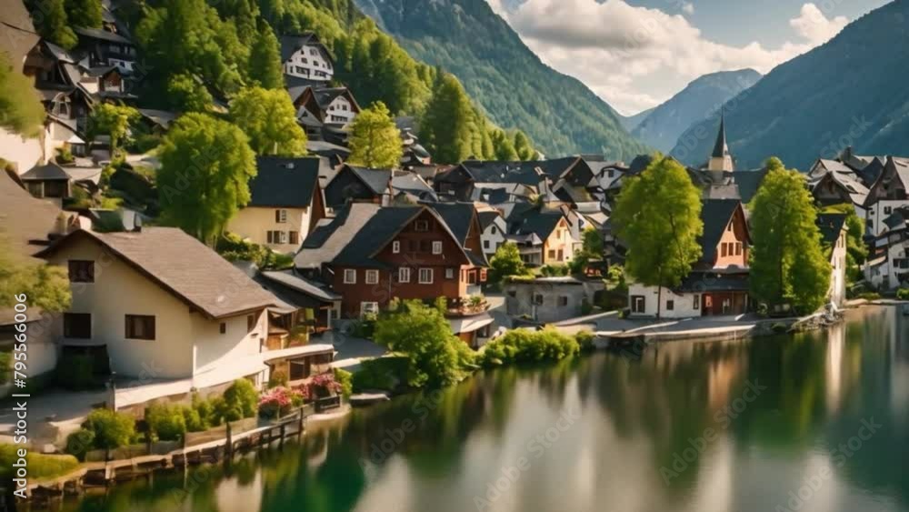 beautiful views of housing on the edge of mountains and rivers beautiful views of housing on the edge of mountains and rivers