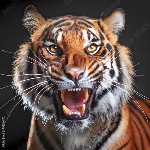 Portrait of a bengal tiger on a minimalist background © Jaume