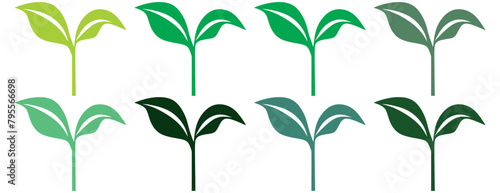 Green leaf logo template icon leaf vector image Free Vector and Free SVG photo