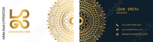 Luxury mandala art business card design