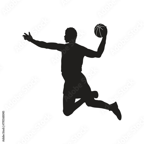 Vector set of Basketball players silhouettes, Basketball silhouettes