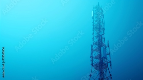 Isolated  blue  abstract  three-dimensional telecom tower