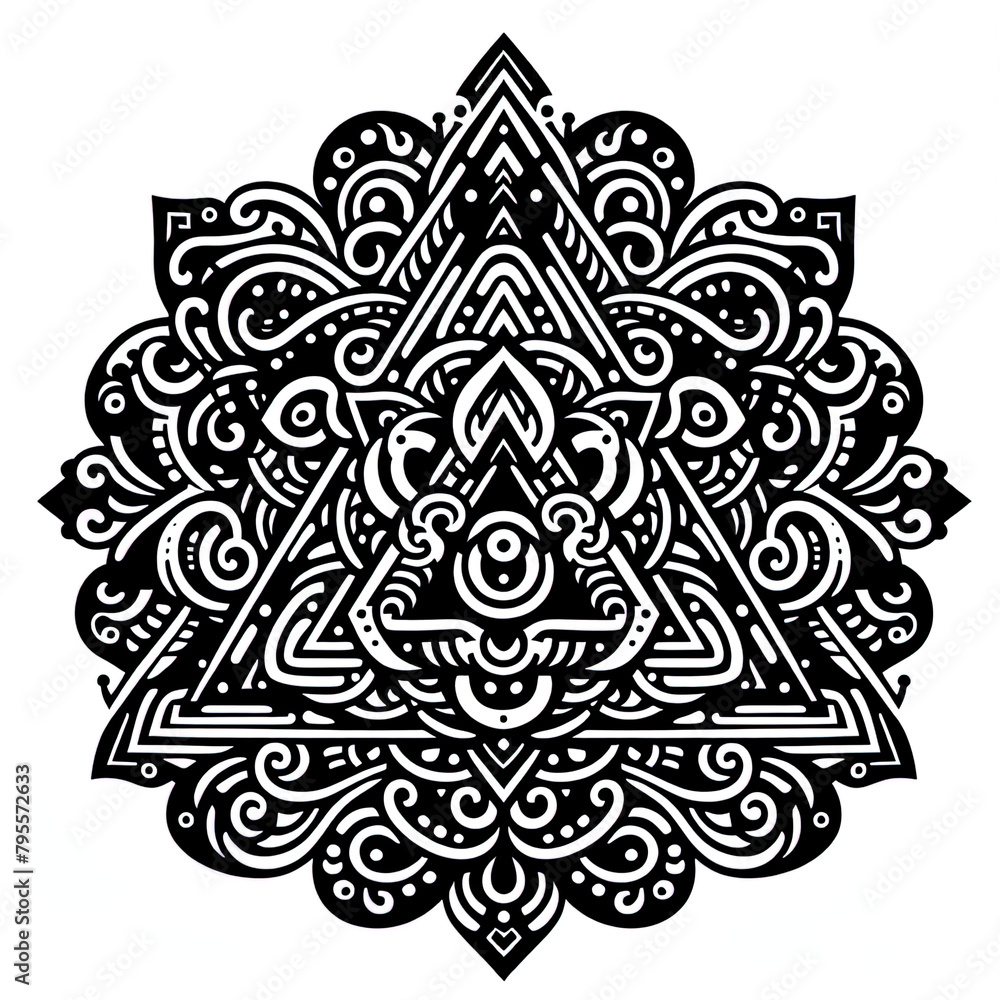 Ein schwarz weiß vector eines komplexen Musters Ein schwarz weiß vector eines komplexen Musters