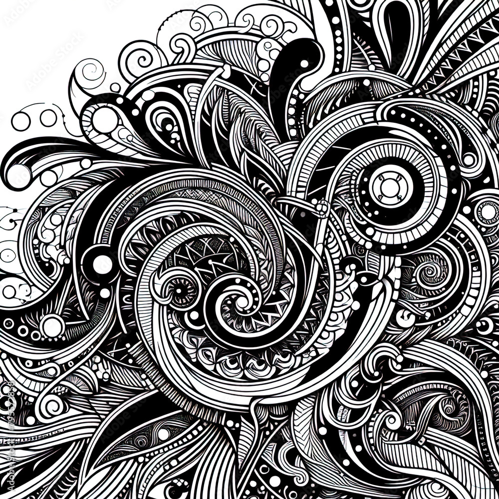 Ein schwarz weiß vector eines komplexen Musters Ein schwarz weiß vector eines komplexen Musters
