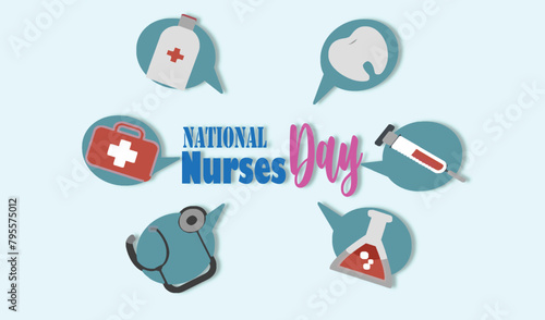 Vector National Nurses day 6th May Post celebration and wish card, poster,template,banner and for social media backgrounds