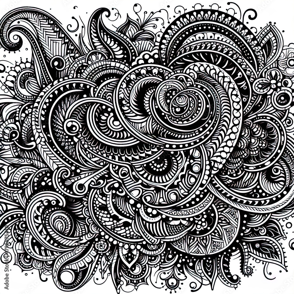 Ein schwarz weiß vector eines komplexen Musters Ein schwarz weiß vector eines komplexen Musters