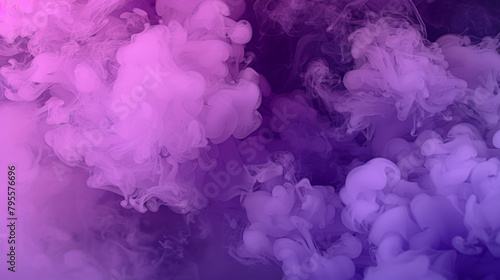 A purple and pink cloud of smoke, which is likely from a fire or some other source of smoke. The smoke is thick and billowing, creating a sense of chaos and danger