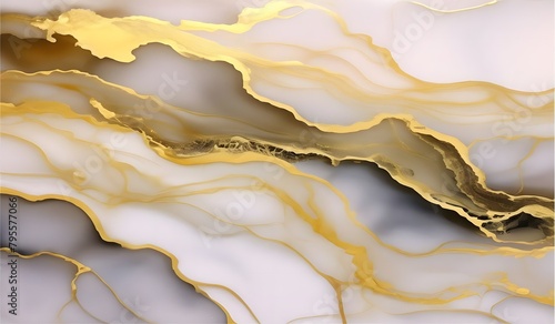 
white marble background stone texture, abstraction liquid ink white with gold