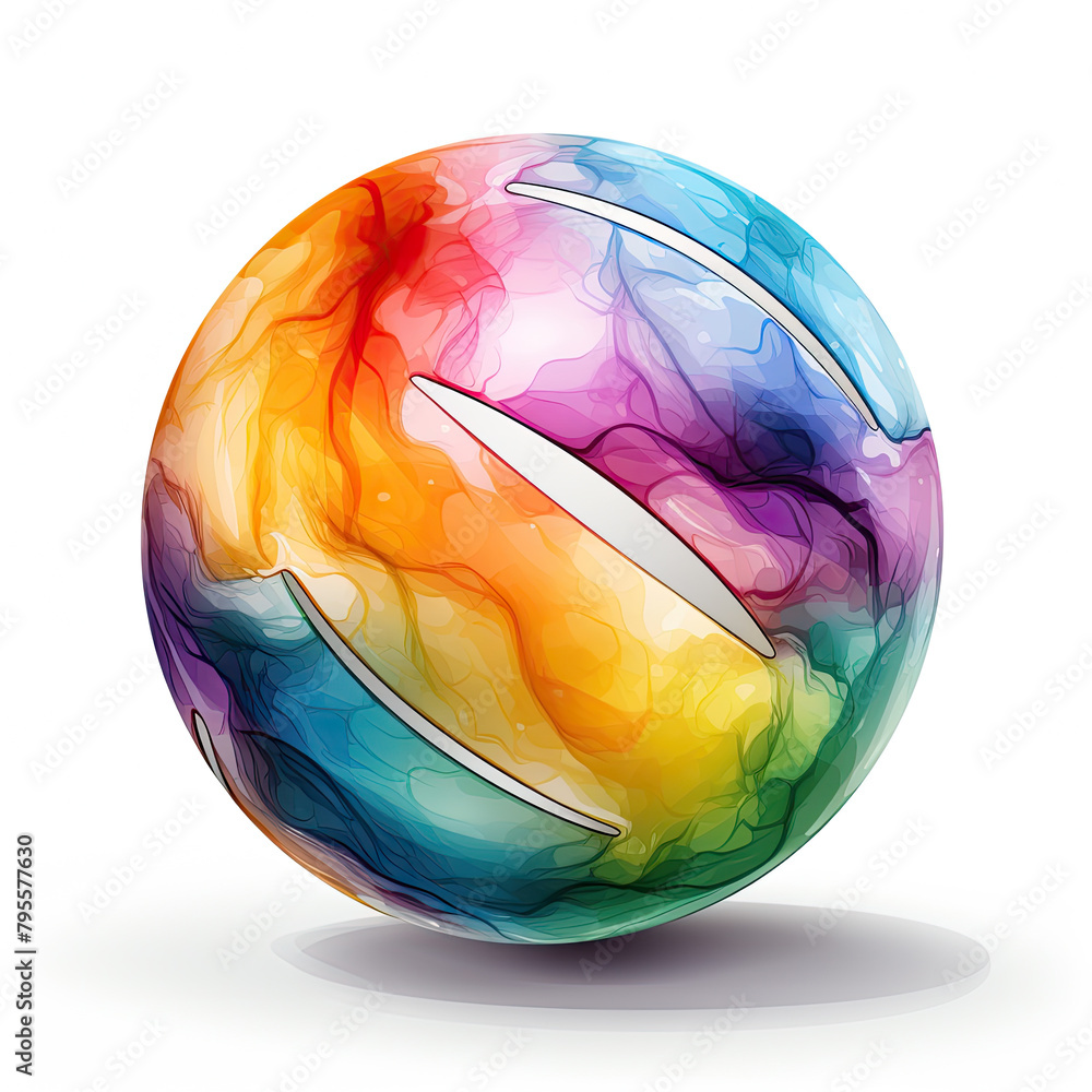 Watercolor Volleyball Illustration, Generative Ai Watercolor Volleyball Illustration, Generative Ai