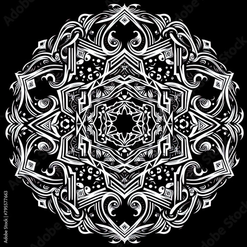 Wallpaper Mural Ein schwarz weiß vector eines komplexen Musters Torontodigital.ca