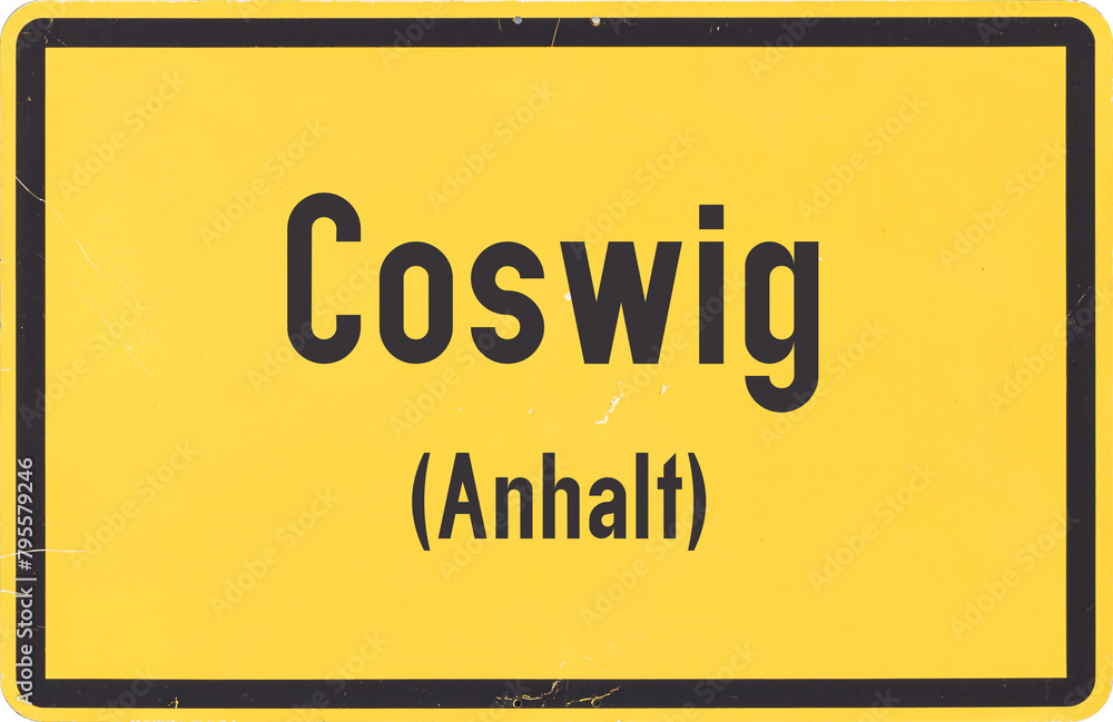 Ortsschild Coswig in Anhalt