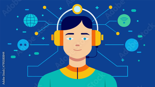 A person wears a specialized headset which delivers targeted electromagnetic stimulation to specific areas of their brain based on their individual.