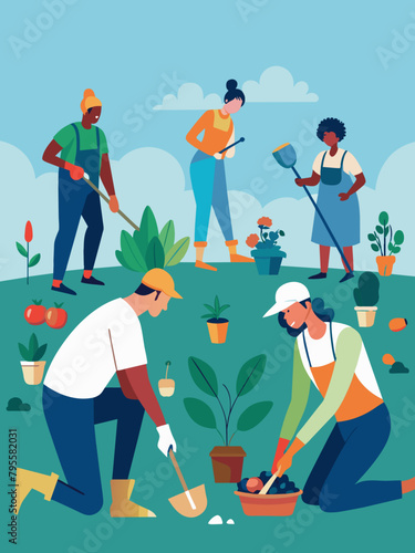 Community Garden Volunteers Enjoying Urban Horticulture Day