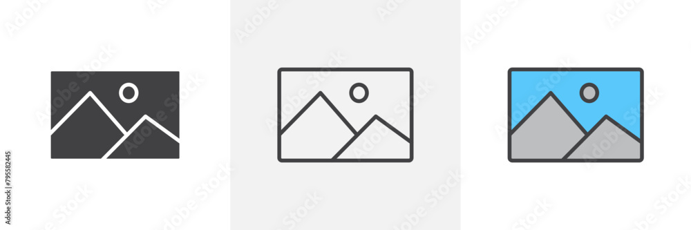 Detailed Vector Icons for Photo Galleries and Image Management Detailed Vector Icons for Photo Galleries and Image Management