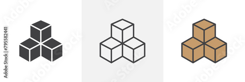 Organizational Vector Icons for Cargo and Inventory Management