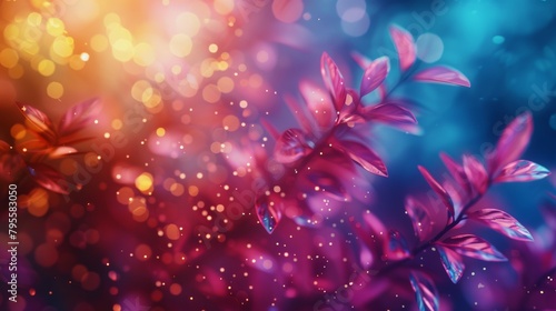 Blurry Purple Flower on Blue Background © yganko