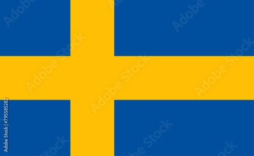 Swedish flag vector illustration. The national flag of Sweden. photo