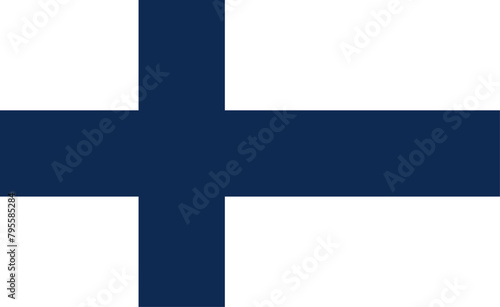 Finnish flag vector illustration. The national flag of Finland photo
