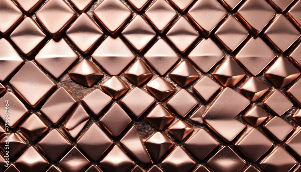 Geometric triangular shapes shutter pattern pink gold shiny polished slab texture template Geometric triangular shapes shutter pattern pink gold shiny polished slab texture template