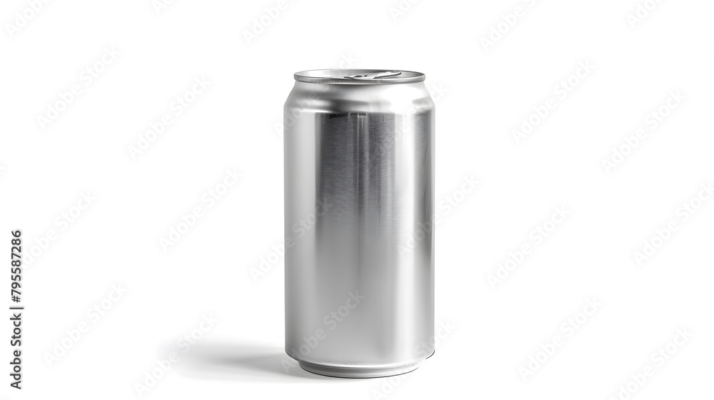 Empty aluminum beverage drink soda can isolated on white background. Generative AI Empty aluminum beverage drink soda can isolated on white background. Generative AI