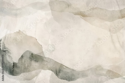 Serene Tides. Ethereal Washes and Textures in a Dreamy Watercolor Landscape.