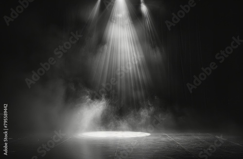 Three Spotlights on a Stage