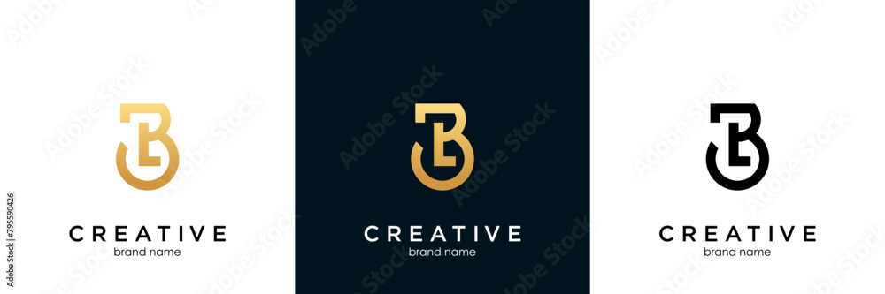 Alphabet letters Initials Monogram logo LB, BL, L and B Alphabet letters Initials Monogram logo LB, BL, L and B