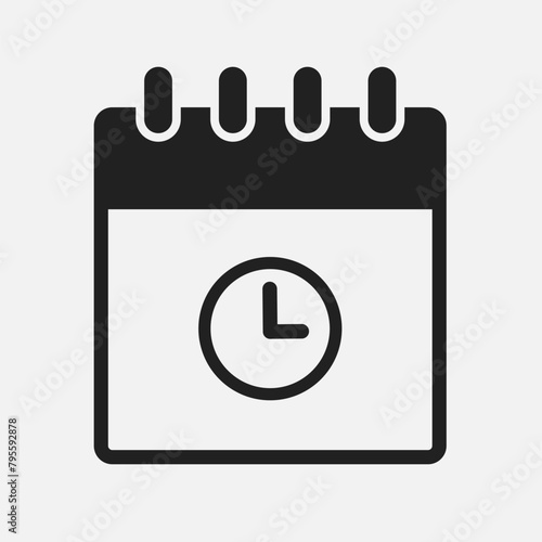 Icon page calendar - timer, time, clock, reminder
